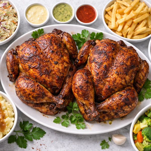 Family Special (2 Whole Chickens + 5 Large Sides)