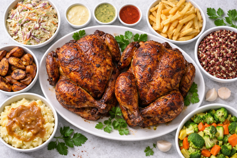Family Special (2 Whole Chickens + 5 Sides)